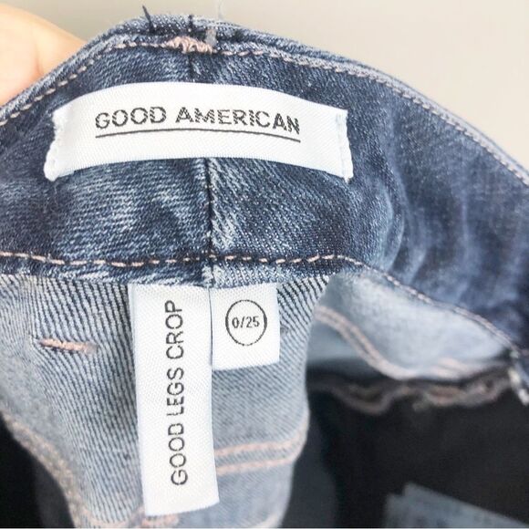 GOOD AMERICAN | Good Legs Crop Dark Wash Blue260 Skinny Jeans Women’s Size 0/25 - Picture 8 of 11